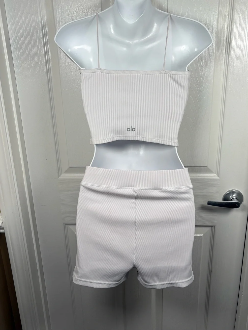 Alo Yoga Goddess Ribbed Bandeau Set White Size Medium A206